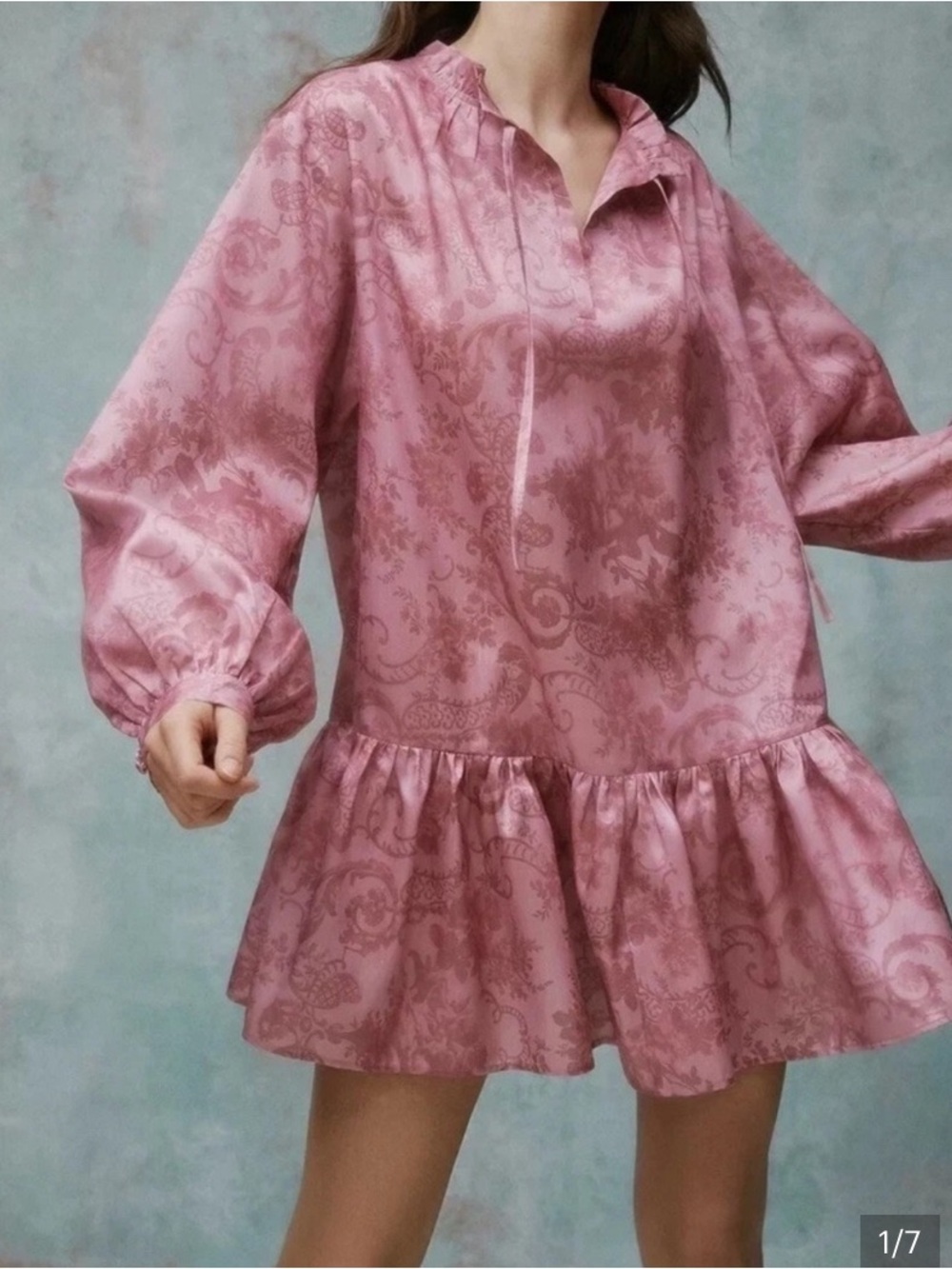 Urban Outfitters x Laura Ashley Anna Pink Floral Jacquard Dress Size S